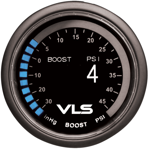 Revel VLS 52mm 30inHg-45PSI Digital OLED Boost Gauge