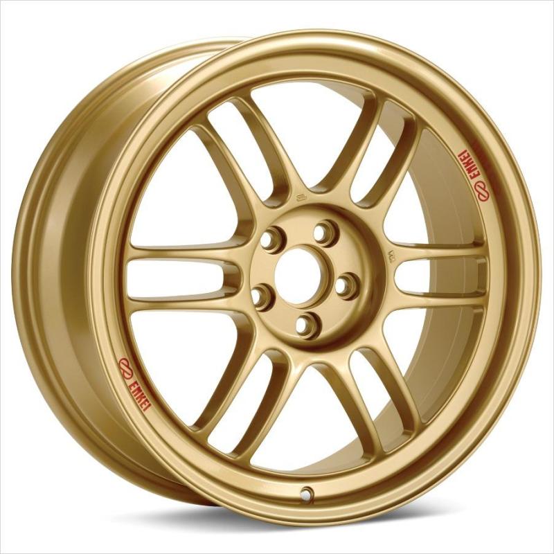 18x9.5 Enkei RPF1 5x114.3 38mm Offset 73mm Bore Gold Wheel