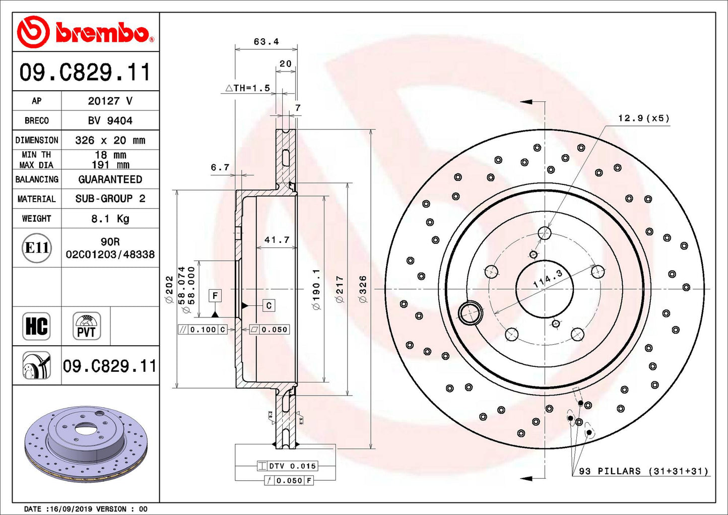 Brembo OE Rotors 2018-2020 Subaru WRX STI