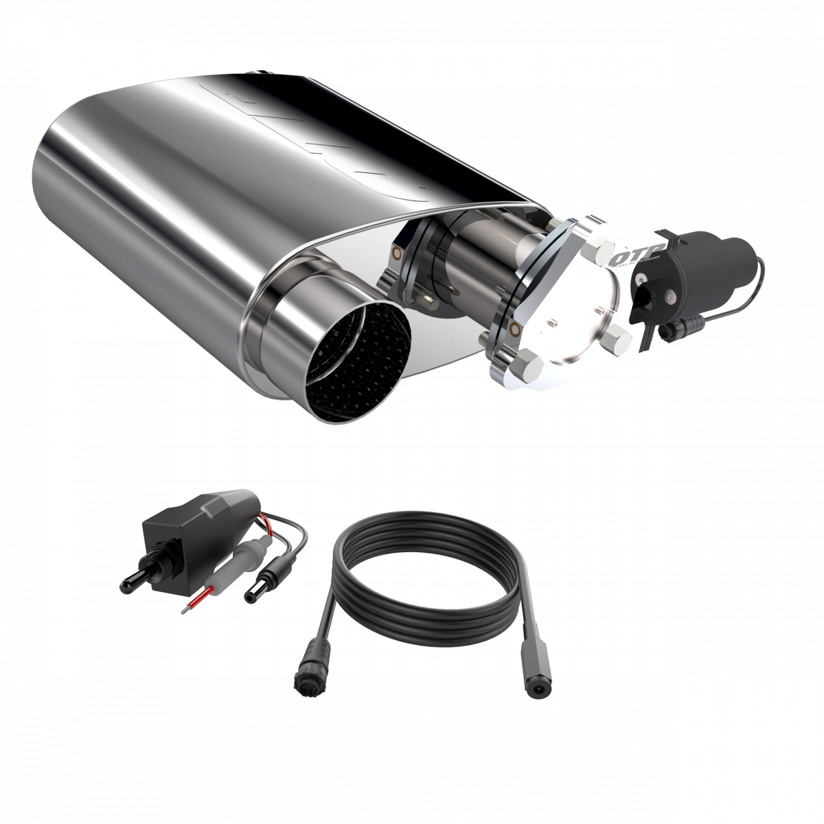 Quick Time Performance 3" QTP Reverse Screamer Twintronic Muffler Short Case