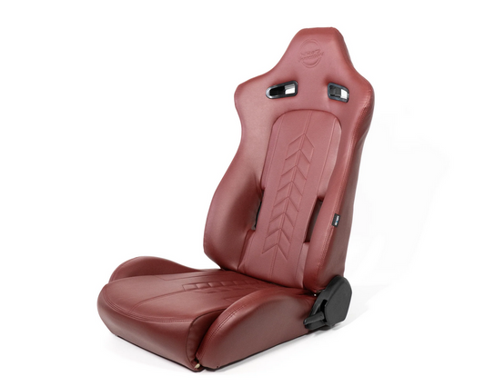 NRG Reclinable Racing Seat Arrow in Maroon Vinyl (Left & Right) - Pair