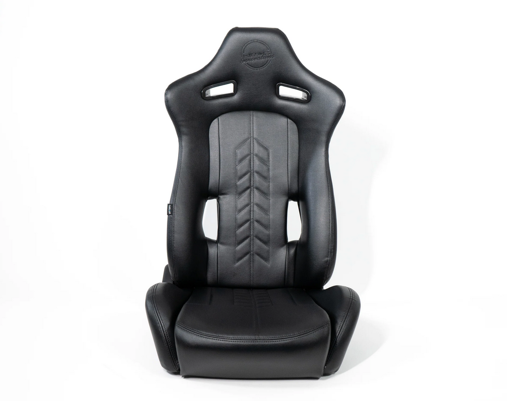 NRG Reclinable Racing Seat Arrow in Black Vinyl (Left & Right) - Pair