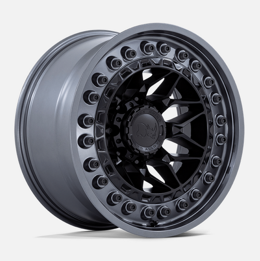 20x10 Black Rhino Alpha Matte Black w/Gunmetal Lip