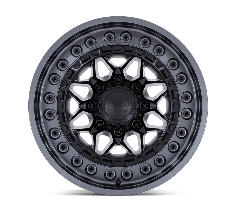 20x10 Black Rhino Alpha Matte Black w/Gunmetal Lip