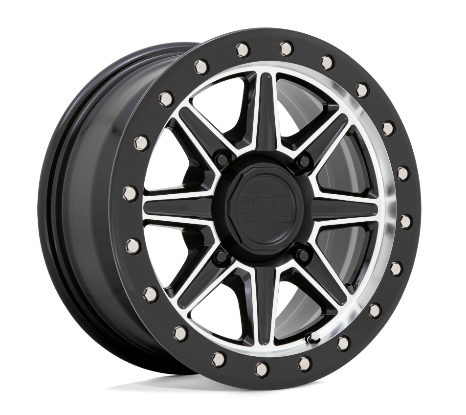 14x7.0 Black Rhino Webb UTV Gloss Black w/ Machined Face