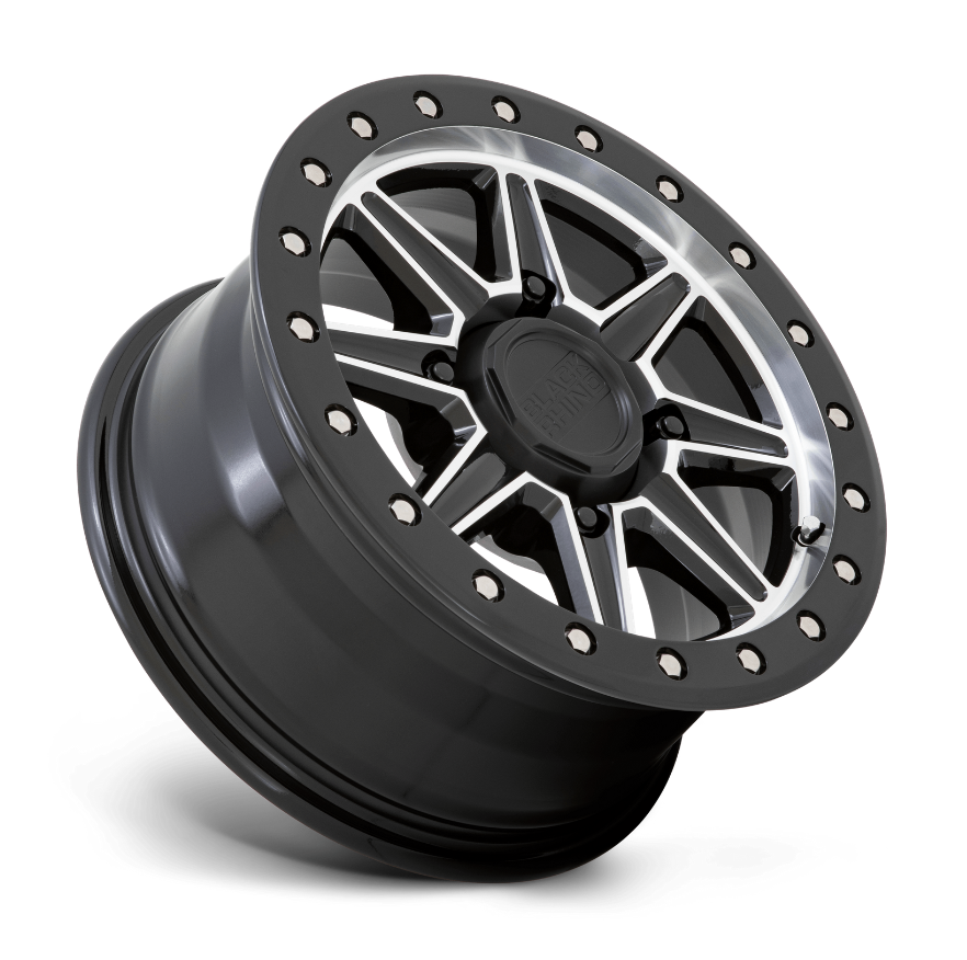 15x7.0 Black Rhino Webb UTV Gloss Black w/ Machined Face