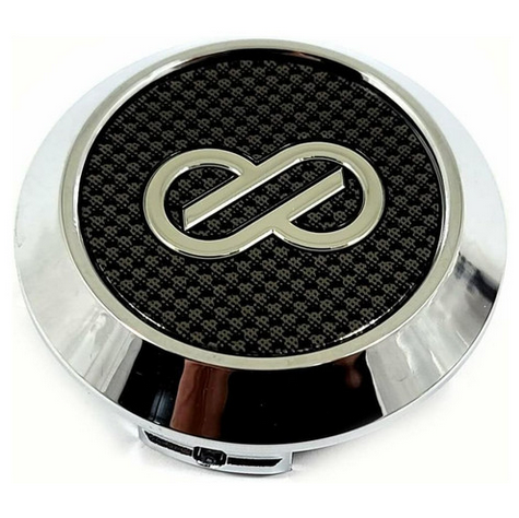 Enkei PF01 Carbon Finish / PF01SS Carbon Finish w Chrome Ring Center Cap