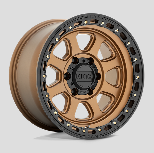 17x9.0 KMC Chase KM548 Matte Bronze w/Black Lip