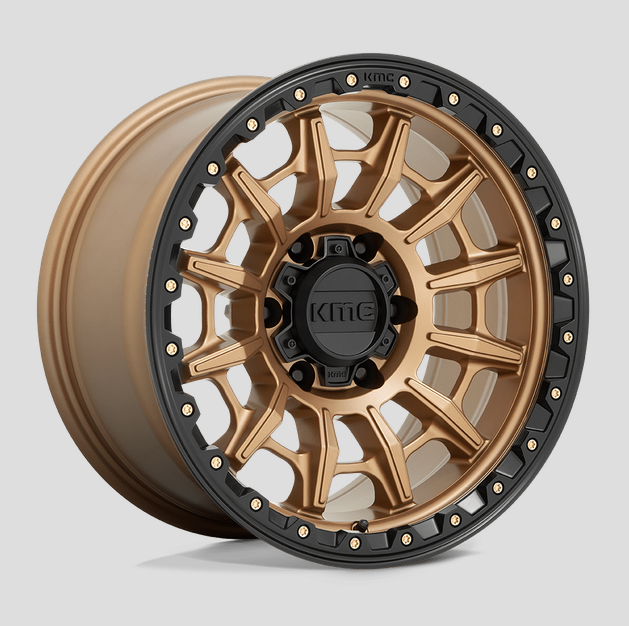 16x8.0 KMC Carnage KM547 Matte Bronze w/Black Lip