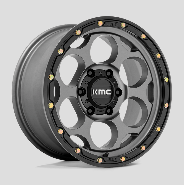 17x9.0 KMC Dirty Harry KM541 Satin Gray w/Black Lip