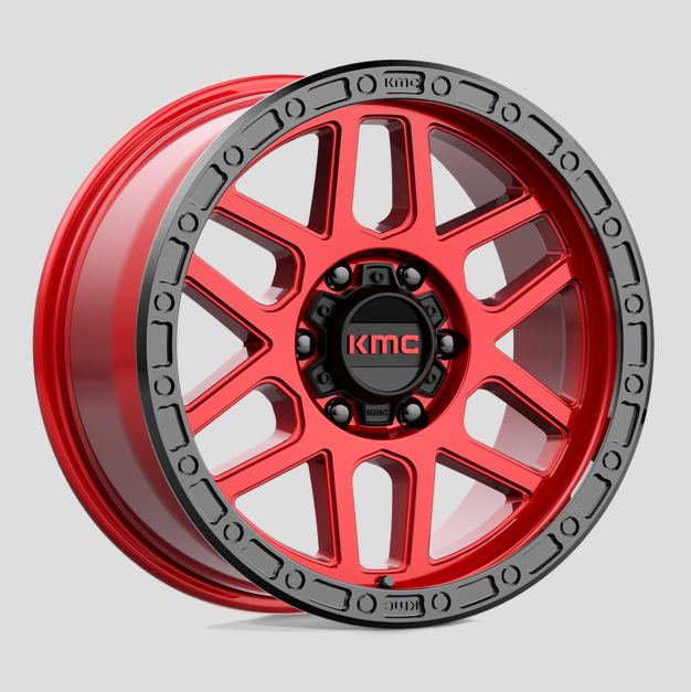 17x8.5 KMC Mesa KM544 Candy Red w/Black Lip