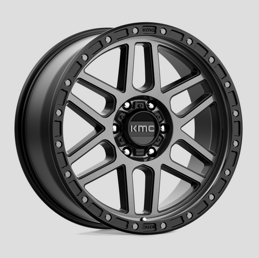 17x8.5 KMC Mesa KM544 Satin Black w/Gray Tint