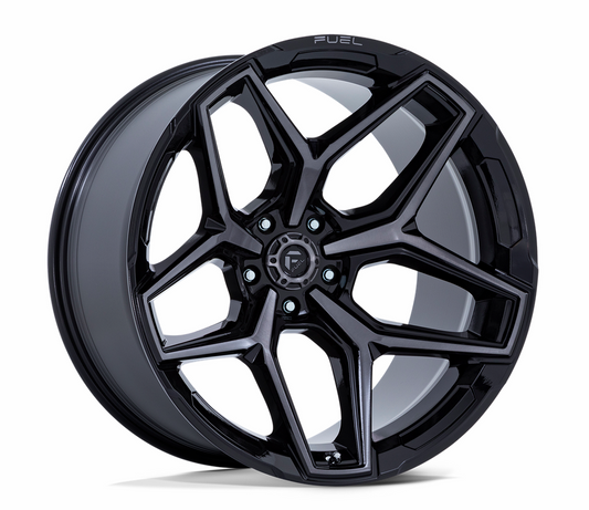 17x9.0 Fuel Flux 5 FC854BT Gloss Black Brushed w/Gray Tint