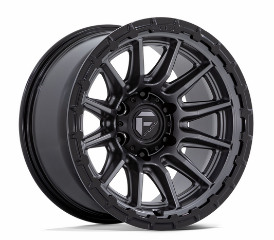 17x9.0 Fuel Piston FC866AB Matte Gunmetal w/ Gloss Black Lip