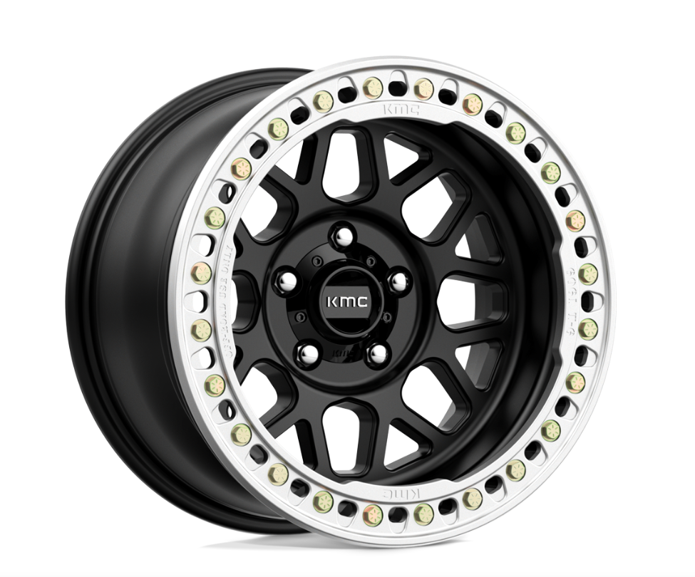 17x9.0 KMC KM235 Grenade Crawl Beadlock Satin Black