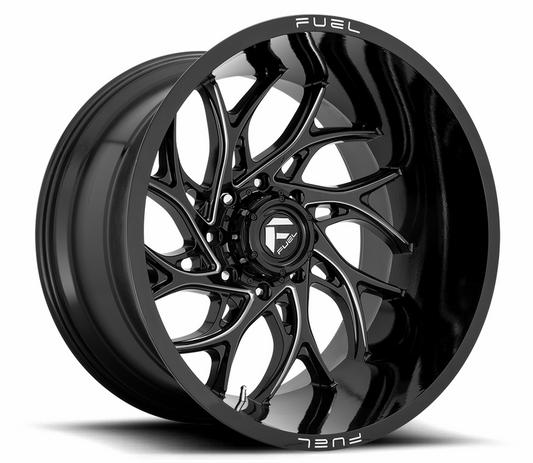 20x9.0 Fuel Runner D741 Gloss Black Milled