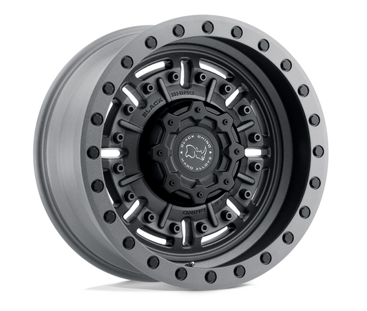 17x9.5 Black Rhino Abrams Textured Matte Gunmetal