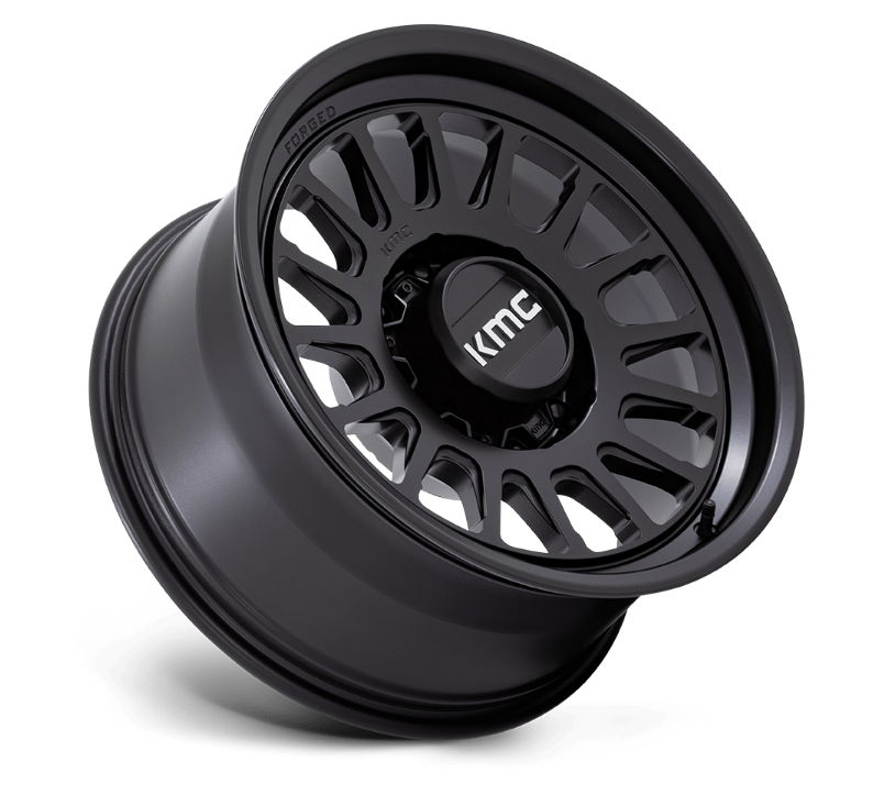 17x8.5 KMC Impact Forged Monoblock KM447 Satin Black