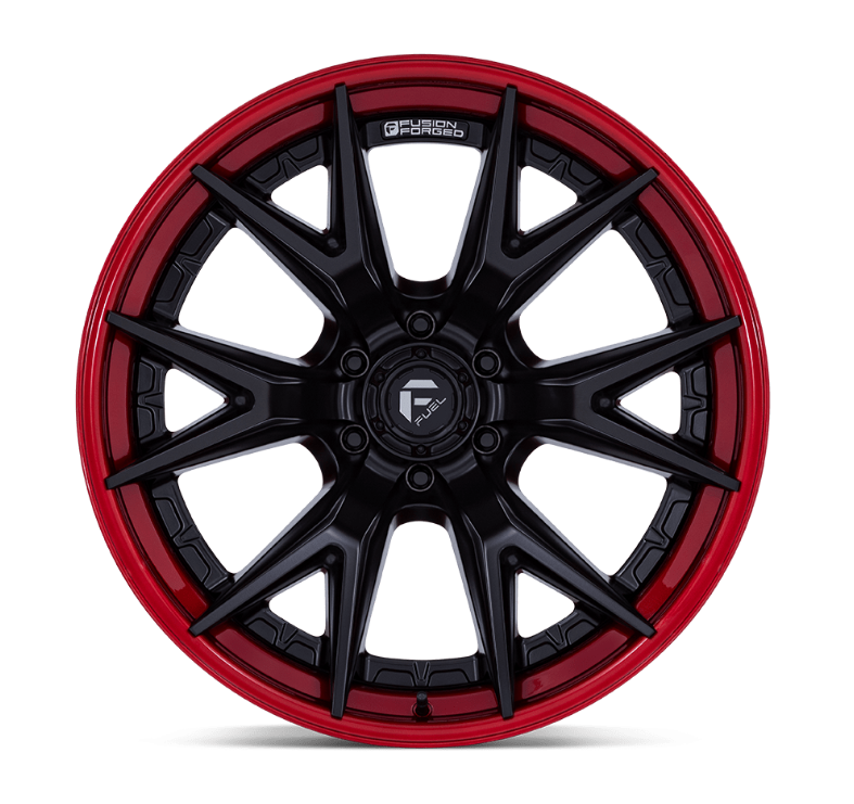 20x9.0 Fuel Catalyst Matte Black w/ Candy Red Lip