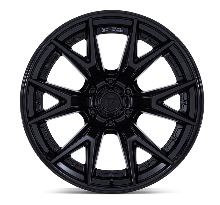 20x9.0 Fuel Catalyst Matte Black w/ Gloss Black Lip