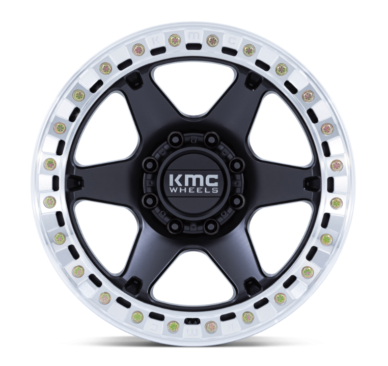 17x9.0 KMC KM238 VI Beadlock Satin Black w/ Machined Ring