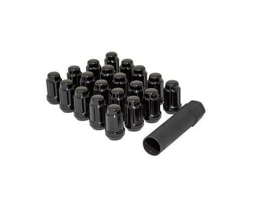 Gorilla Tuner Series Spline Lug Nut 12x1.50 Black 5 Lug Kit with Key (Set of 20)