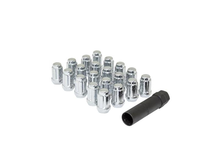 Gorilla Tuner Series Spline Lug Nut 12x1.25 Chrome 5 Lug Kit with Key & Locks (set of 20)