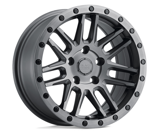 20x9.5 Black Rhino Arches 5x120 / 0mm Offset / 76.10 Bore Matte Brushed Gunmetal w/ Black Bolts