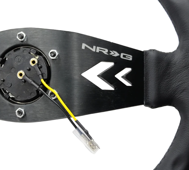 NRG 350mm Two Spoke Steering Wheel Leather