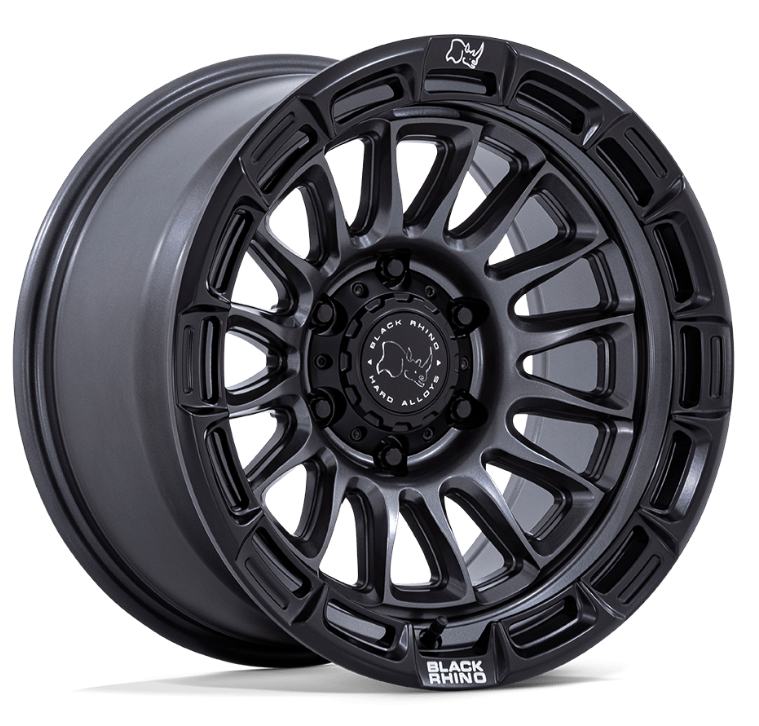 17x8.5 Black Rhino Rival BR025 Matte Gunmetal w/ Matte Black Lip