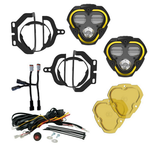 KC HiLiTES FLEX ERA 3 Dual Mode SAE Fog LED Light Pods - 2-Light Master Kit - Jeep JL/JT Sport Bumpers