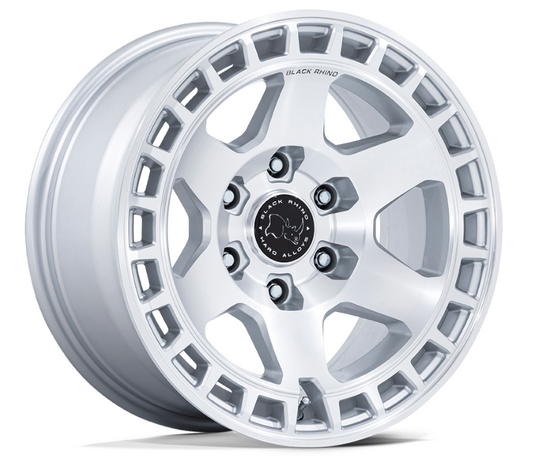 17x8.5 Black Rhino Bahari BR022 Gloss Silver w/ Machined Face