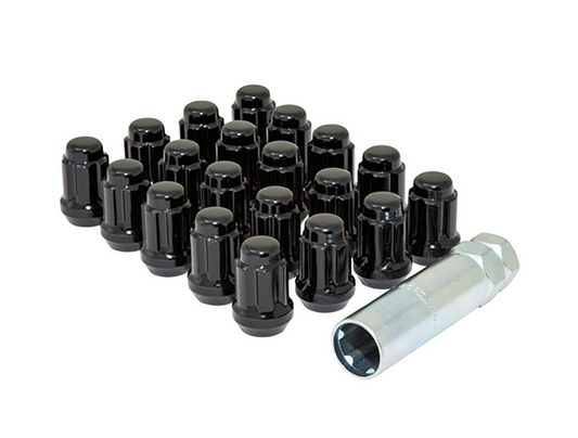 Gorilla Spline Duplex Short Lug Nut 14x1.5 Black 5 Lug Kit with Key (Set of 20)