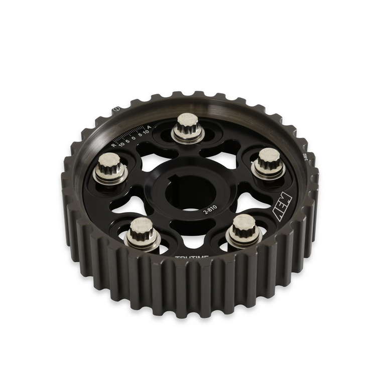 AEM Tru-Time Adjustable Cam Gears (Fits Honda/Acura B and H23 Series Engines - Black - 5-Bolt)