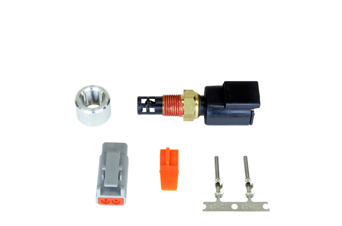 AEM DTM-Style Air Temp Sensor Kit (-20C to 150C / -4F to 302F - 1/8 in. NPT Aluminum Bung, Connector, and Pins)