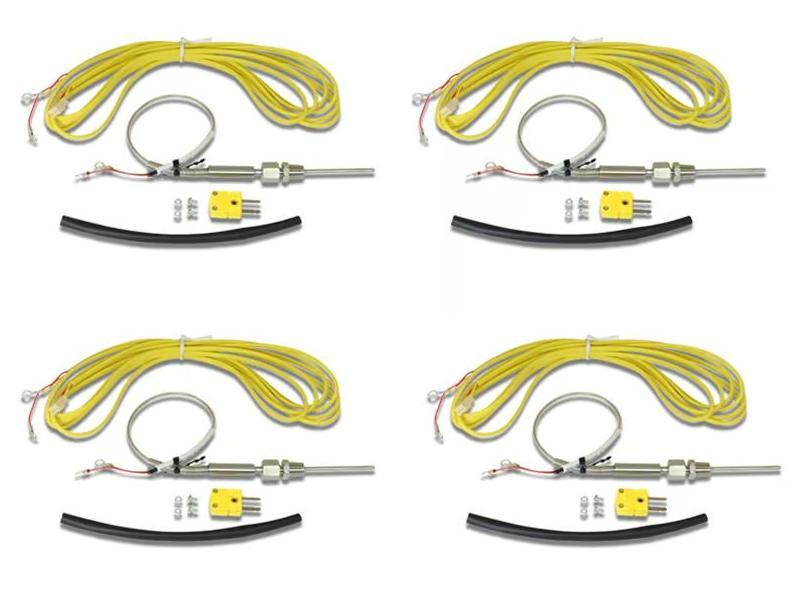 AEM QTY 4 K-Type Closed Tip Thermocouple (1800° F (982.2°C) Max Temp - Inconel Sheath - 1/8 in. NPT Compression Fitting)