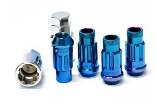 Muteki SR48 Open End Locking Lug Nut Set of 4 - Blue 12x1.25 48mm