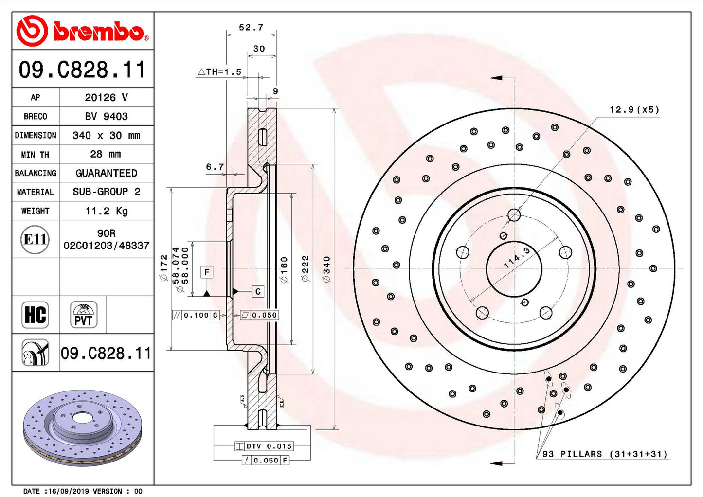 Brembo OE Rotors 2018-2020 Subaru WRX STI