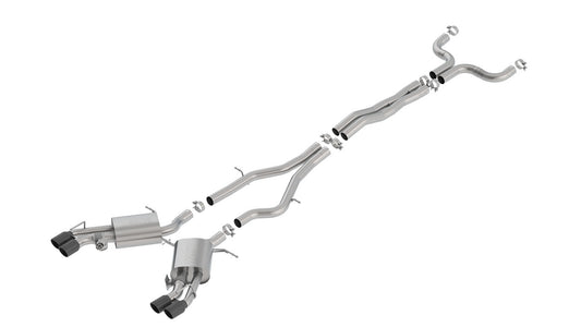 Borla S-Type Cat-Back Exhaust System w/ Valves Black Chrome Tip 2016-2019 Cadillac CTS-V (6.2L) V8