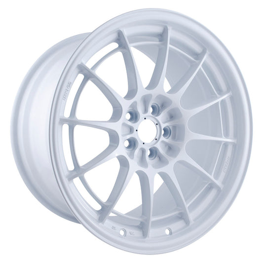 18x9.5 Enkei NT03+M 5x114.3 40mm Offset 72.6mm Bore Vanquish White Wheel