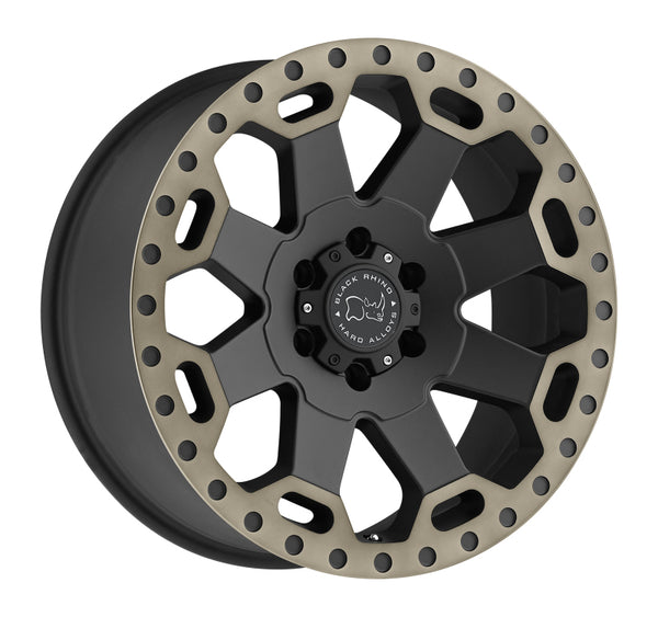 18x8.0 Black Rhino Warlord Matte Black w/Machined Dark Tint Lip