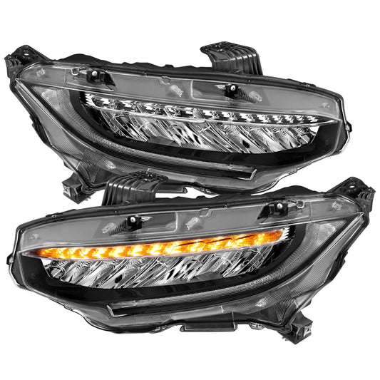 2016-2017 Honda Civic Projector Headlights 4 door w/Amber/Sequential Turn Signal