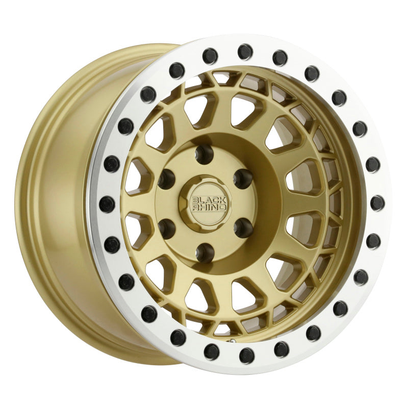 Black Rhino Primm Beadlock 17x8.5 5x127 ET-38 CB 71.6 Matte Gold w/Machined Ring Wheel