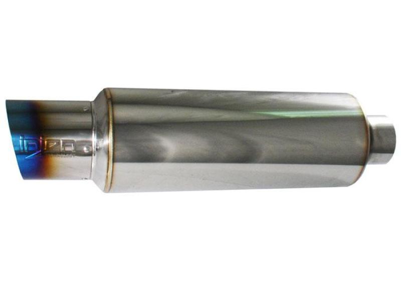 Injen 3" Universal Muffler w/Titanium burnt rolled Tip and stainless steel resonated inner wall