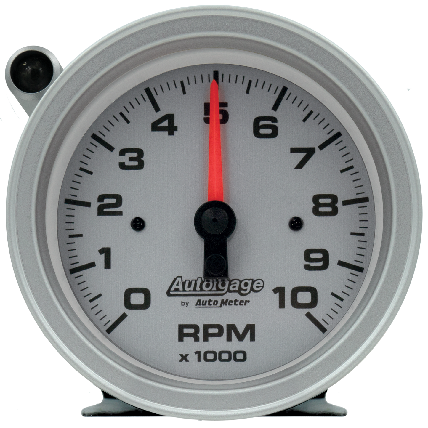 Autometer Tachometer Gauge 10K RPM 3 3/4in Pedestal w/Ext. Shift-Light - Silver Dial/Black Case