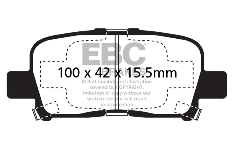 EBC Yellowstuff Rear Brake Pads 2001-2006 Acura MDX 3.5 / 2002-2004 Honda Odyssey / 2003-2008 Pilot