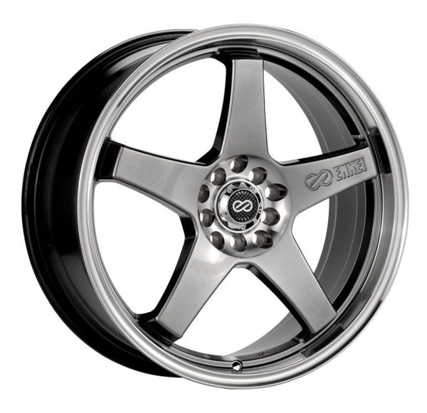 Enkei EV5 18x7.5 5x100/114.3 38mm Offset 72.6 Bolt Diameter Hyper Black w/ Machined Lip Wheel