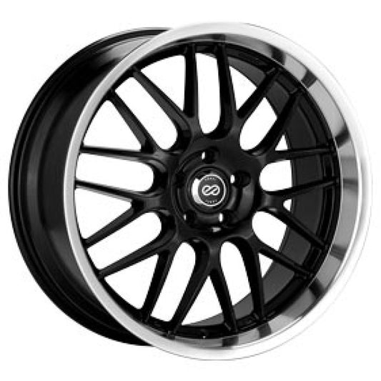 20x8.5 Enkei Lusso Black w/ Machined Lip / 5x120 / 40mm / 72.6