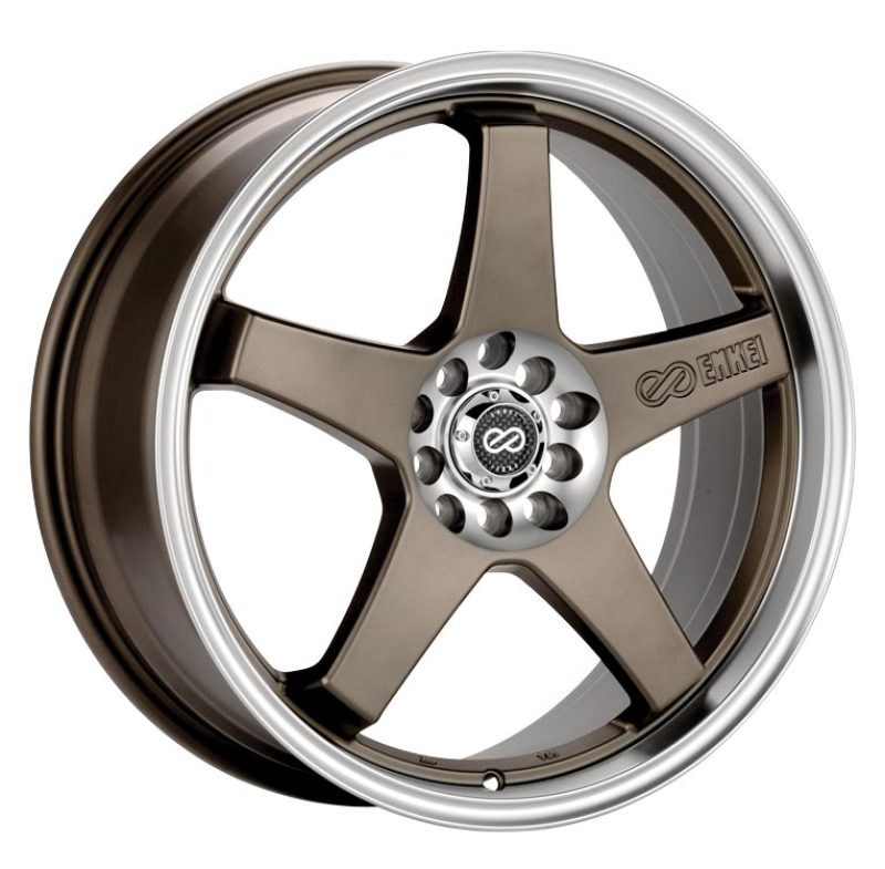 17x7.0 Enkei EV5 4x100/114.3 38mm Offset 72.6 Bore Diameter Matte Bronze w/ Machined Lip Wheel