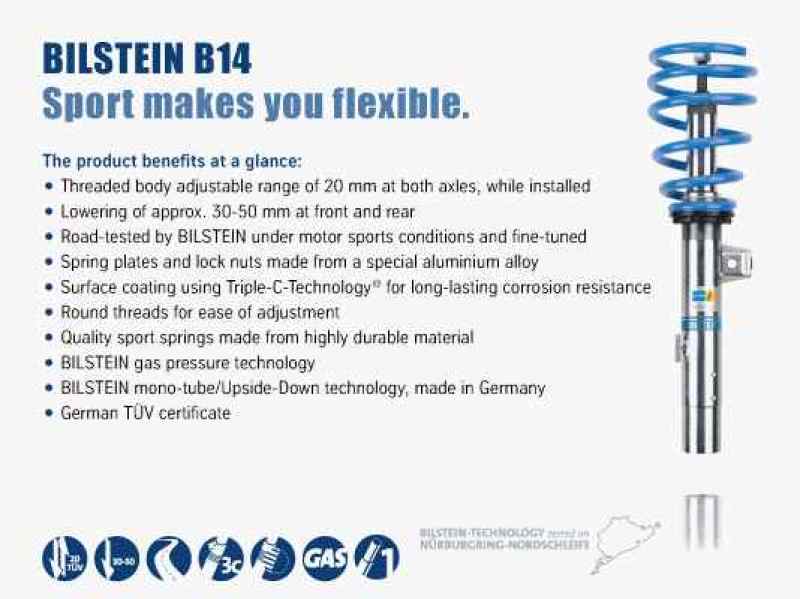 Bilstein B14 (PSS) Front & Rear Performance Suspension System 2014-2018 Mazda 3 Sport/Touring